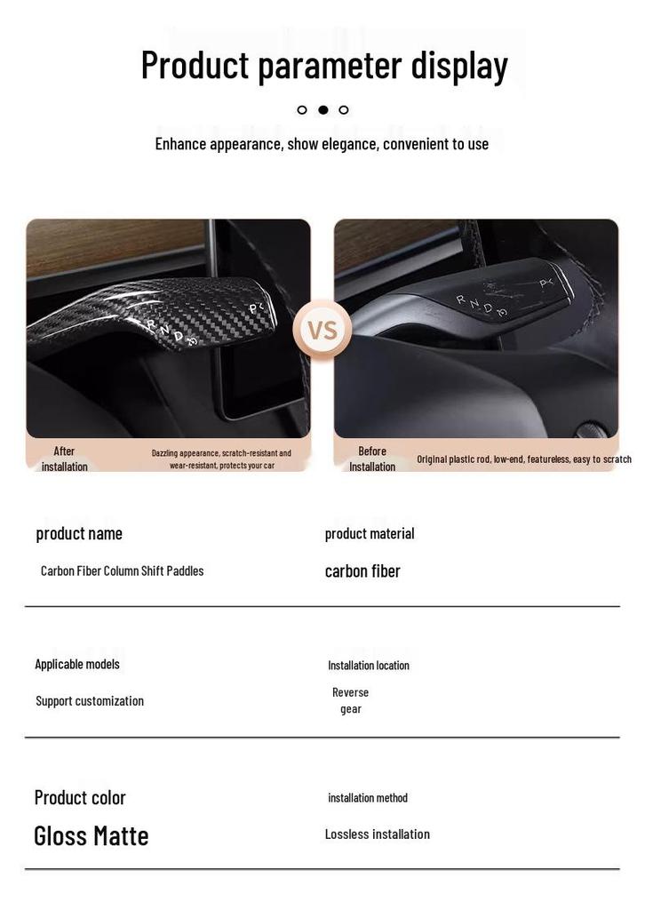 Tesla Model 3/Y Carbon Fiber Column Shifter Sticker