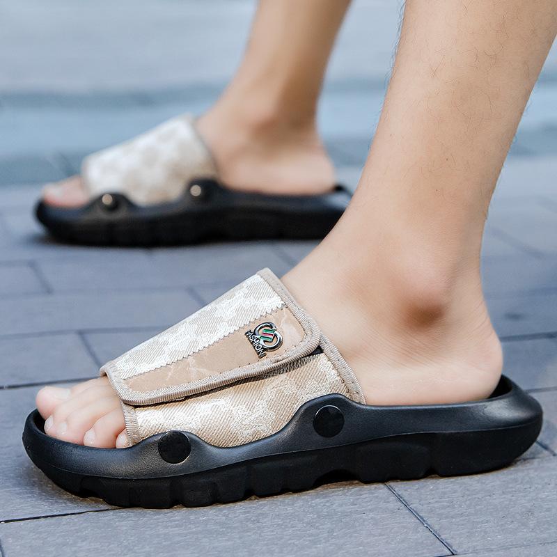 Men's summer one-word slippers foreign trade comfortable flat-bottomed fashion simple beach thick-bottomed outdoor casual slippers