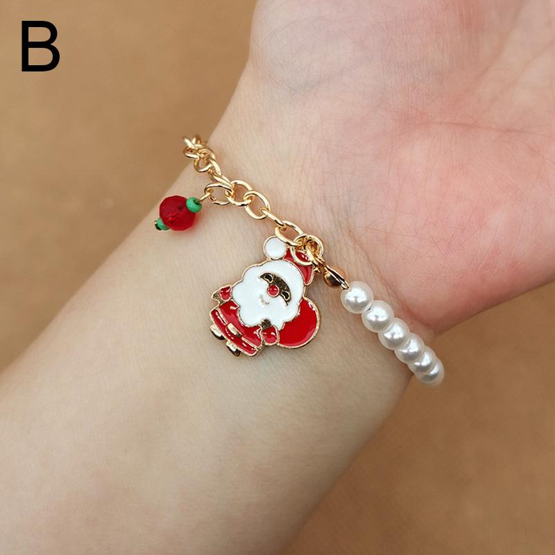 Christmas Bracelet Xmas Tree Santa Claus Snowman Snowflake Fashion Jewelry Oranments