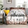 Family Text Blanket Love Flannel Throw Blanket Super Soft Fleece for Bedroom Couch Sofa Gift for Family Lightweight King Size