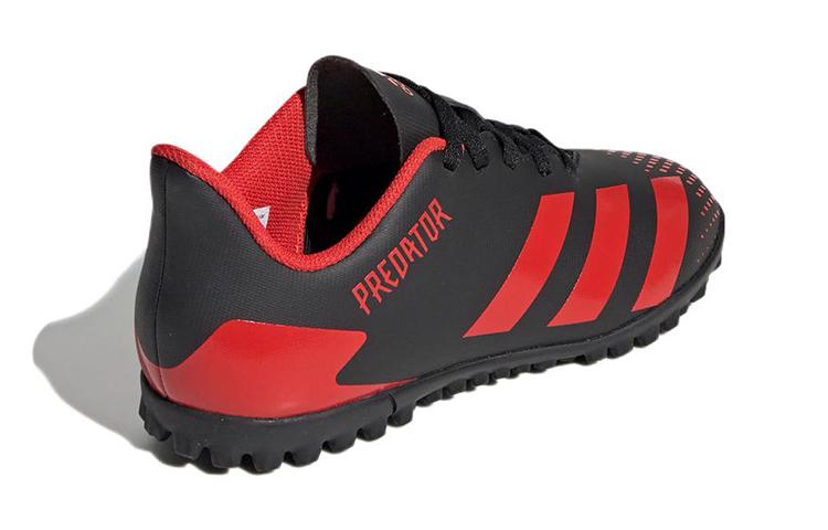 Adidas Predator 20.4 TF J Slip Resistant Abrasion Resistant Low top Kids' Soccer Shoes Black Red Kids' EF1956