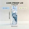 1PC Light Grey Blue Cracked Marble Texture Print 750ml Color Plastic Sports Water Bottle Leakproof Flip Straw Lid Suitable for Sports Office Home Use