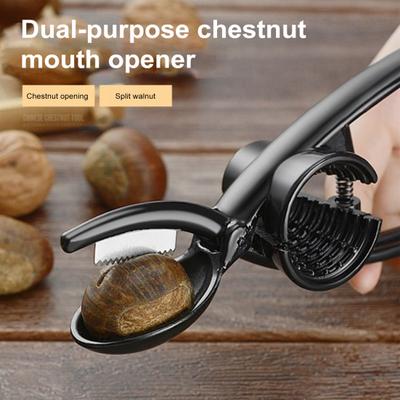 2-in-1-Nussschäler und -knacker, Nussknacker für alle Nüsse, robuster Schalenknacker mit rutschfestem Griff, Kastanienschneider für Walnüsse und Pekannüsse