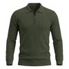 Men's Casual Long-Sleeve Half-Zip Collared Pullover in Color