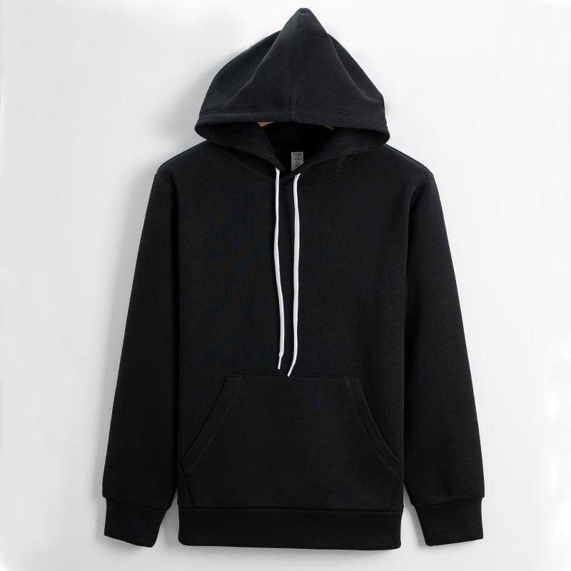 Thickened Thermal Hooded Sweater Mens Jacket Winter Comfortable Fit Mens Pullover Fleece Sweater 3XL чёрный