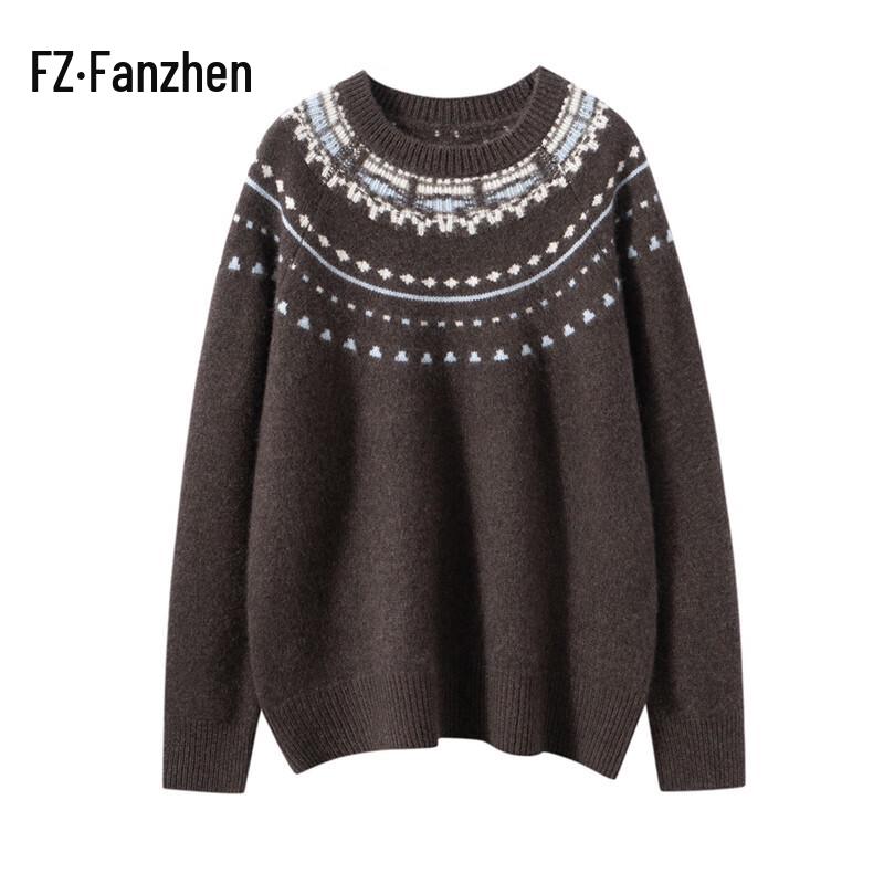 Fanzhen Women s Thick Cashmere Round Neck Sweater One Size