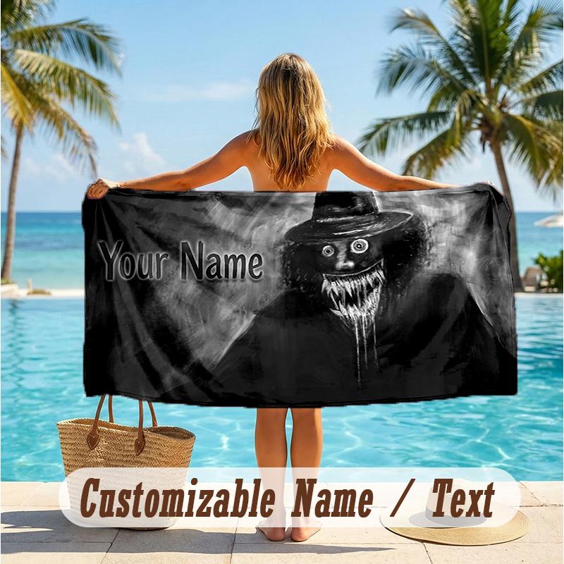 Custom Text Beach Towel, Soft Absorbent Swimming Multi-use TowelThe Babadook