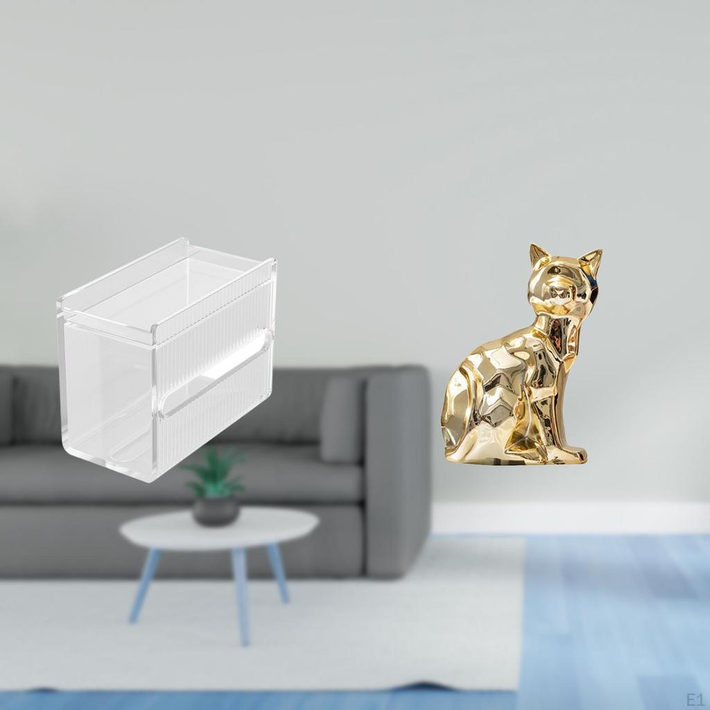 Acrylic Cat Toilet Paper Storage Box Modern Animal Sculpture Towel Dispenser Wall Mounted