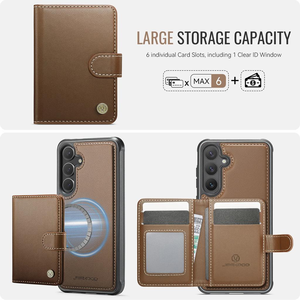 2 in 1 Detachable Card Holder Leather Case for Samsung Galaxy S25 Ultra Edge S24 Plus S23 S22 S21 A56 A16 A36 5G Magnetic Cover