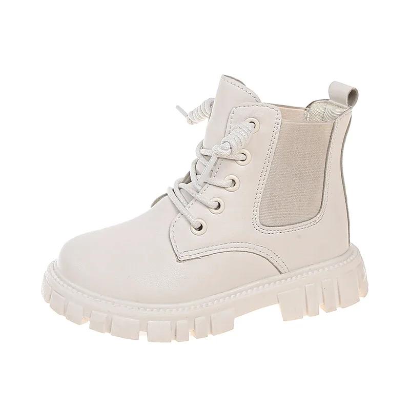 Kids Shoes Boots for Girl Classic Simple School Black Boots Fashion Causal Versatile Children's Ankle Boots Matte PU Non-slip