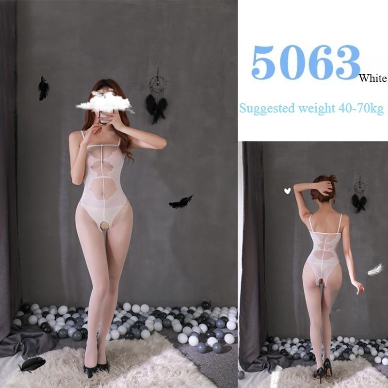 Sexy Lingerie Sexy Mesh Clothing Stockings Mesh Socks Open Cut No Take Off Women's Hollow Out Uniform Set  Jumpsuit Socks