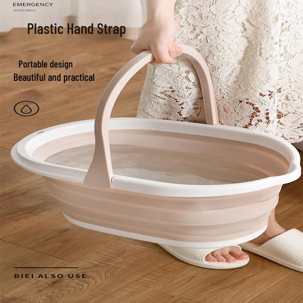 Portable Large Rectangular Folding Car Wash & Storage Mop Bucket - Thickened Handheld Plastic