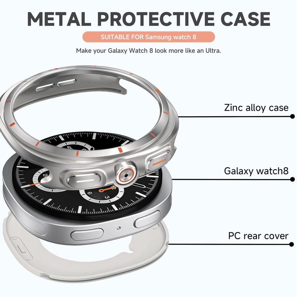 Aluminium Alloy Protective Case For Samsung Galaxy Watch8 40 44mm Cover for Galaxy Watch Ultra 47mm Screen Protector Accessories