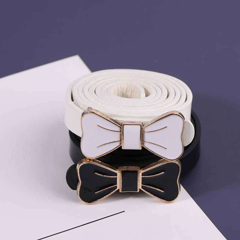 Bow Buckle Ladies Patent Leather Dress Decorative Rhinestones Small Thin Belts For Women Luxury Designer Brand
