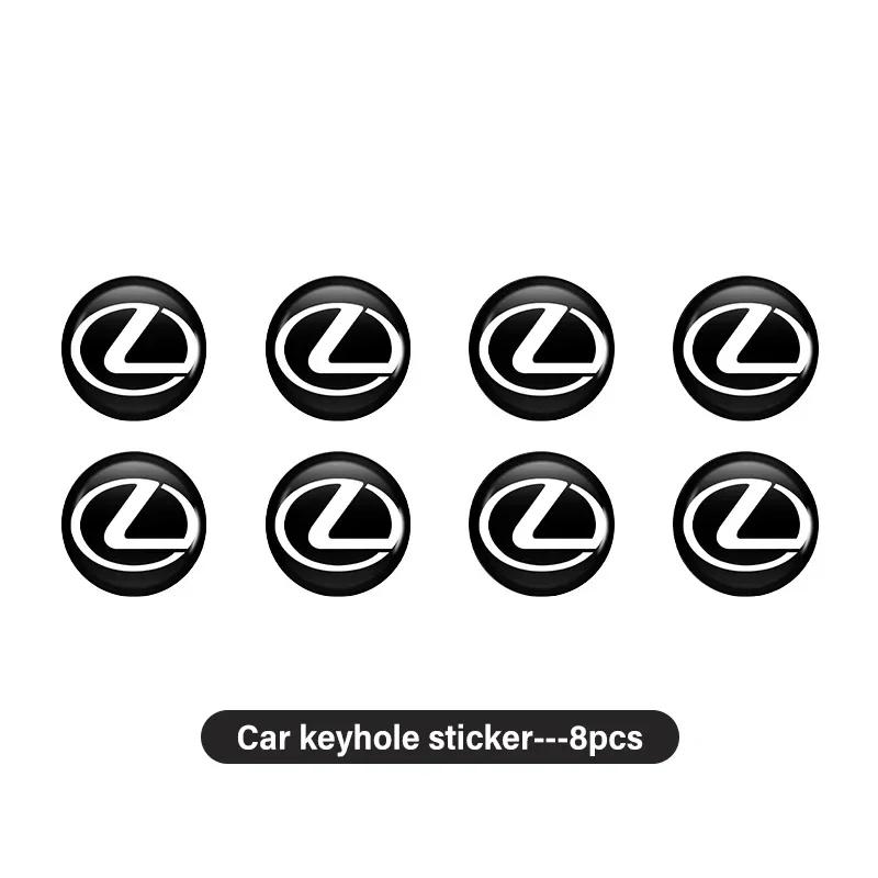 

For Lexus GX470 LS400 LX470 LX570 RC350 UX250h ES350 RX450h 8pcs Car Door Keyhole Cover Sticker Universal Lock Core Decal