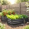 Carré potager surélevé, jardin d'herbes aromatiques, résistant aux intempéries, fond ouvert, 100 x 60 x 30 cm, gris foncé