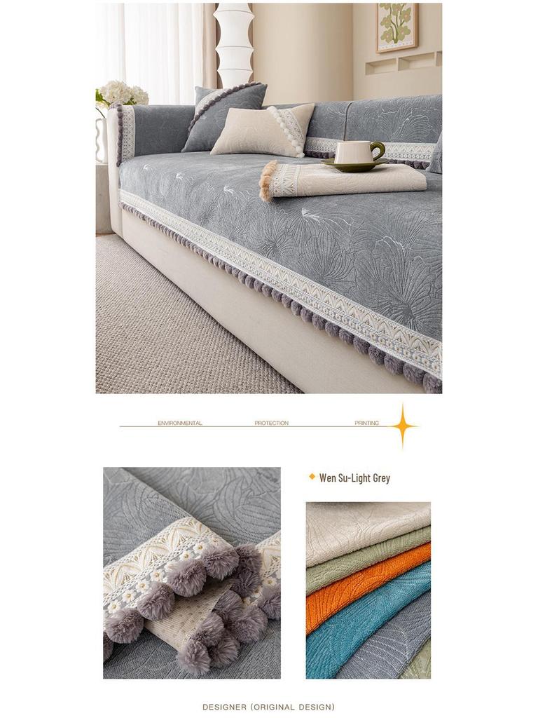 Universal Non-Slip Chenille Sofa Cushion Cover - French Luxury
