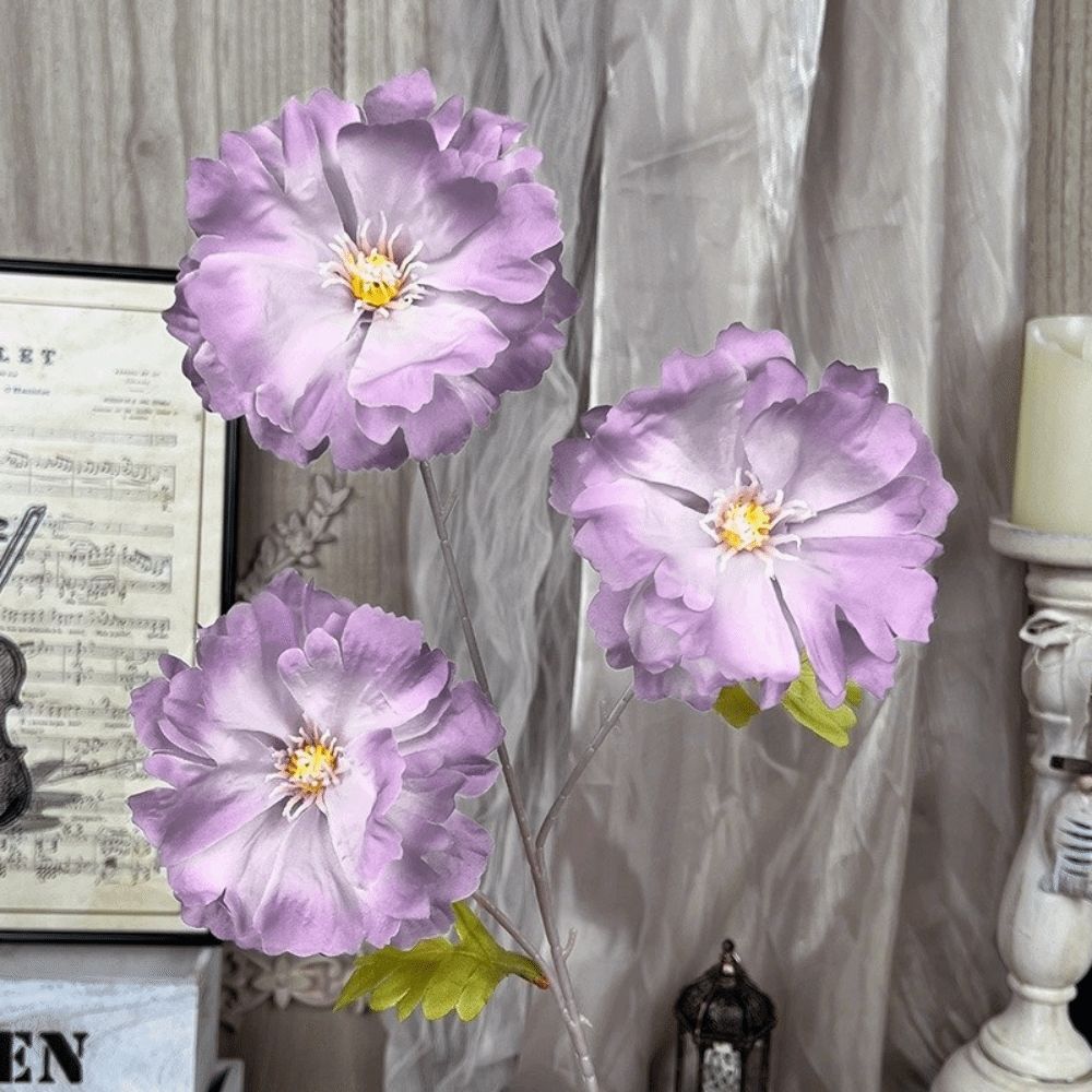 New 3 Heads Artificial Simulation Flowers Long Stem DIY Silk Flower Bouquet Bridal Bouquets Lifelike Flowers Floral Arrangement