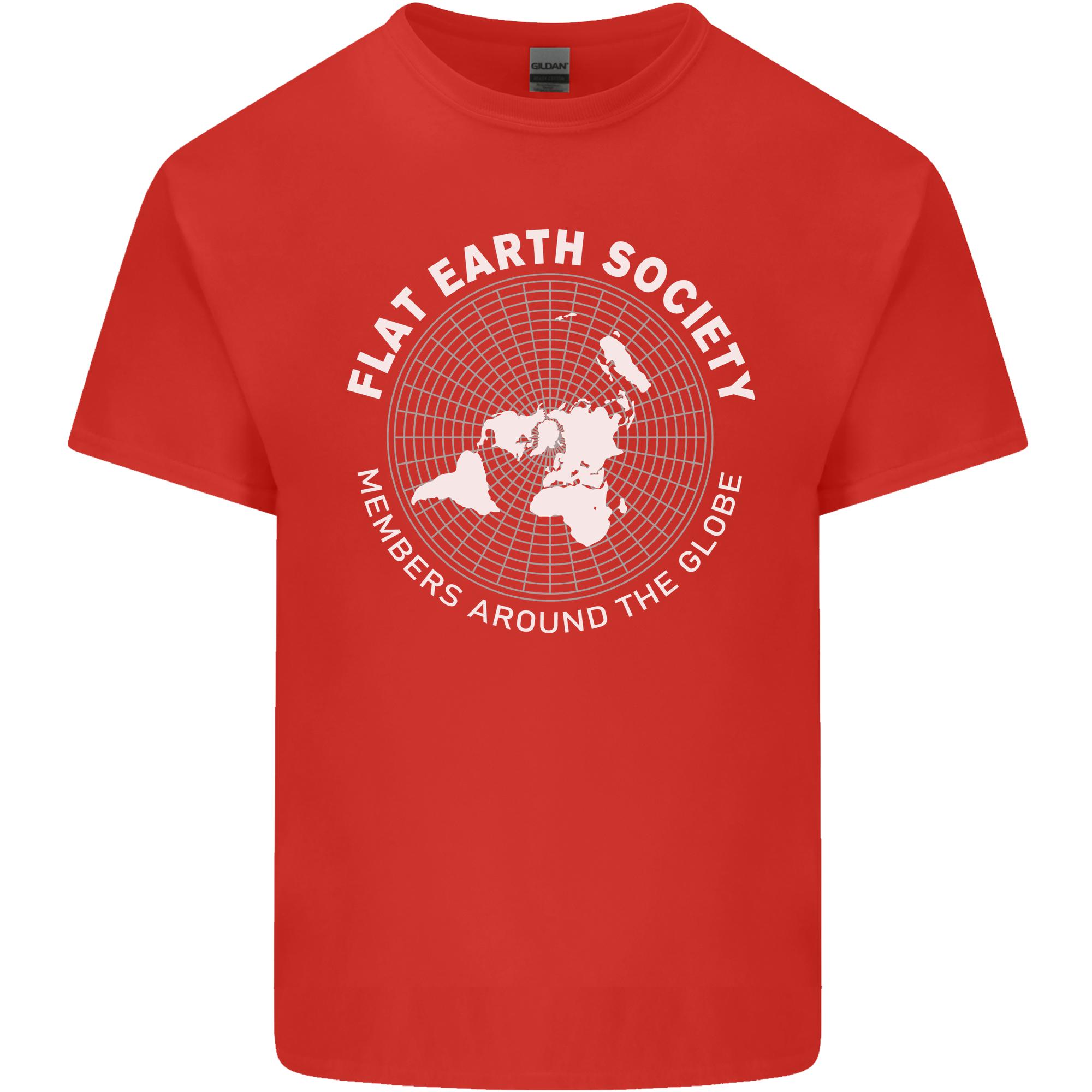 Flat Earth Society Members Around the Globe Unisexs Light Cotton TShirt S