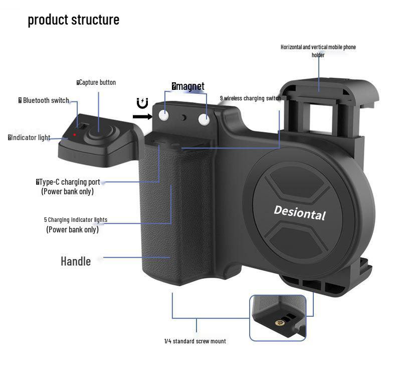 Multi-functional Bluetooth Remote Control Phone Stabilizer & Tripod for Vlogging