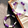 Vintage High Quality Natural Amethyst Artificial Crystal Pearl Bracelet Bracelet.