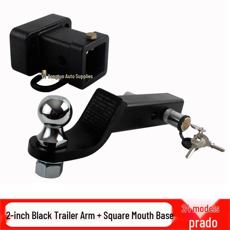 2024 Toyota Prado LC250 Trailer Hitch: Modified Tow Hook Rear Bumper with Square Hole
