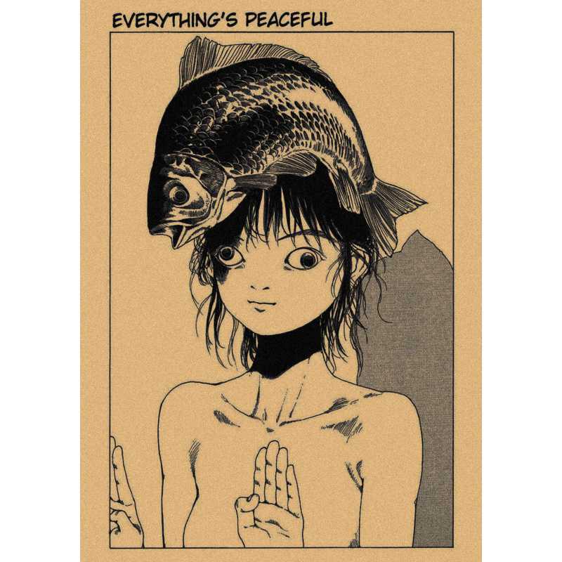 

Free Shipping: Shintaro Kago Bizarre Manga Retro Poster for Wall Decor in Bar or Cafe Yellow Kraft Paper (No Glue) 30X42 cm