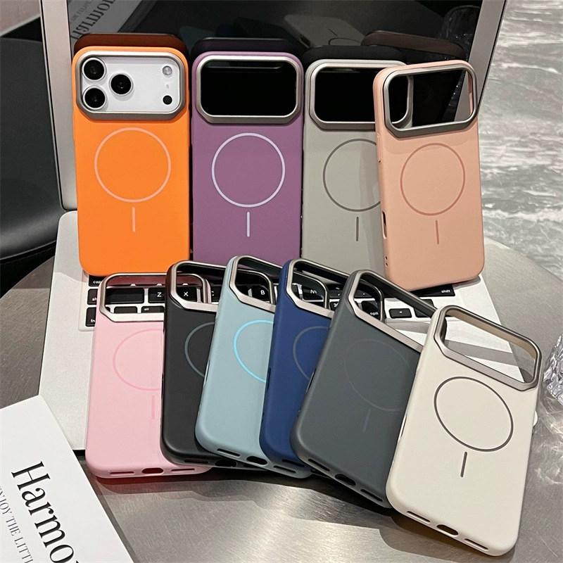 Matte Hard PC Magnetic Phone Case For iPhone 17 Air 16 15 14 13 12 11 Pro Max Plus For Magsafe Blade Lens Shockproof Armor Cover