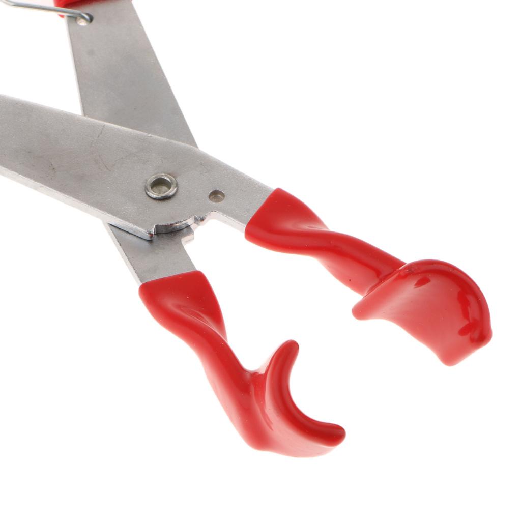 Car Pliers Cylinder Crimping Clamp Removal Tool Silver and Red