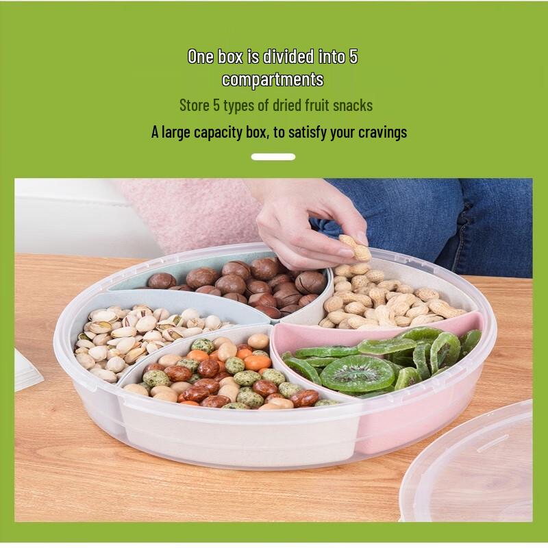 UOSU Portable Divided Snack Box with Lid