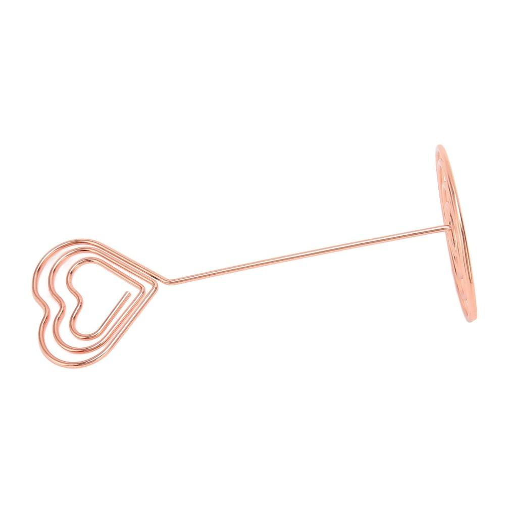 10Pcs Gold /Rose Gold Table Number Stands Heart Shape Name Card Holder  Party Decorations