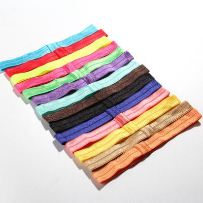 50pcs 5/8" Newborn Baby FOE Elastic Headband for Hair Flowers Princess Girls Fold Over Elastic Hairbands Flower Head Band