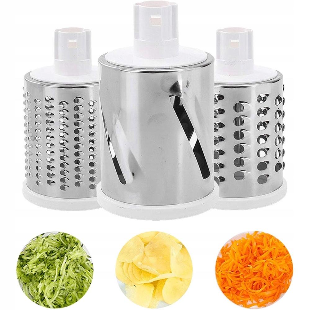 Manual shredder, rotating grater, 3 blades, 3-in-1 vegetable slicer