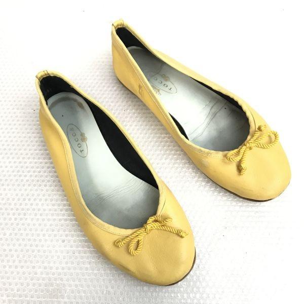 TOCCA Leather Ballet Flat Shoes Pumps Japan Size 6 Yellow(USED)