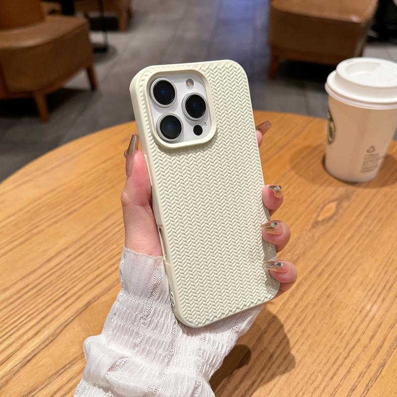 Soft Shockproof Knitting Texture Phone Case For iPhone 16 15 14 13 12 11 Pro Max X XS XR 8 7 Plus SE Silicone Bumper Back Cover