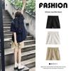 Women's Khaki High-Waist Slimming Cotton-Linen Shorts for Spring/Summer 2025 - Casual Petite Fit