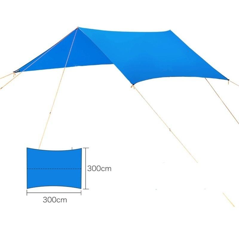 Портативный легкий водонепроницаемый тент от дождя, тент от дождя, брезент, навес от солнца для кемпинга, пешего туризма синий
