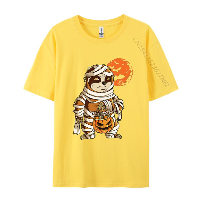 Mummy Pumpkin Halloween Sloth Funny Tshirts Birthday TShirt Customized T Shirts On Sale Cotton Men Tops  Tees Leisure