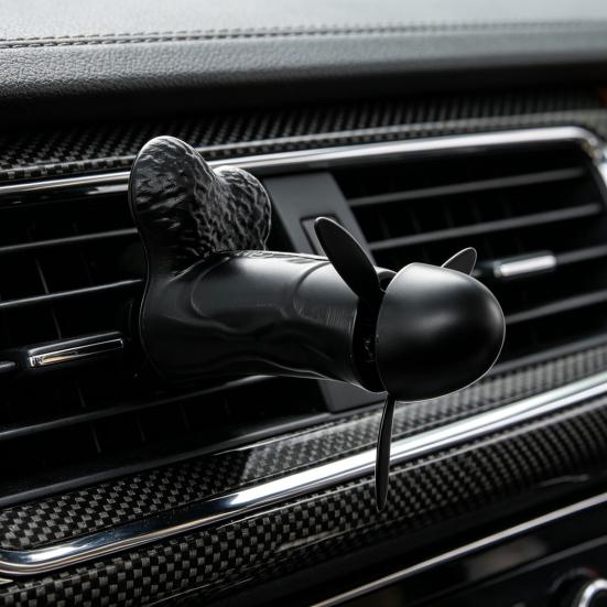 Funny Car Air Freshener Vent Clip, Novelty Aromatherapy Diffuser, Rotating Propeller Automotive Air Outlet Fan for Car Interior Accessories, Gag