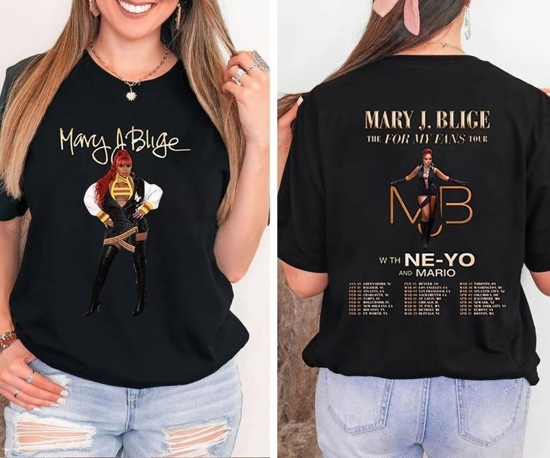 Mary J Blige Graphic Shirt Mary J Blige The For My Fans Tour 2025 T-Shirt Unisex T-Shirt M