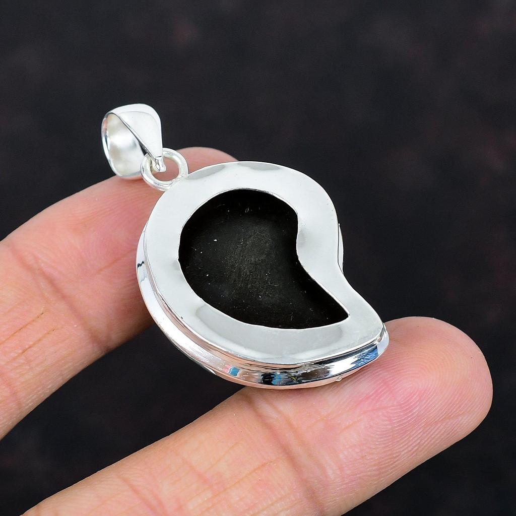 Bue Turquoise In Ammonite Fossil Pendant Gemstone Pendant Antique Jewelry 925 Sterling Silver Pendant Handmade Decent Pendant Gifts for Him