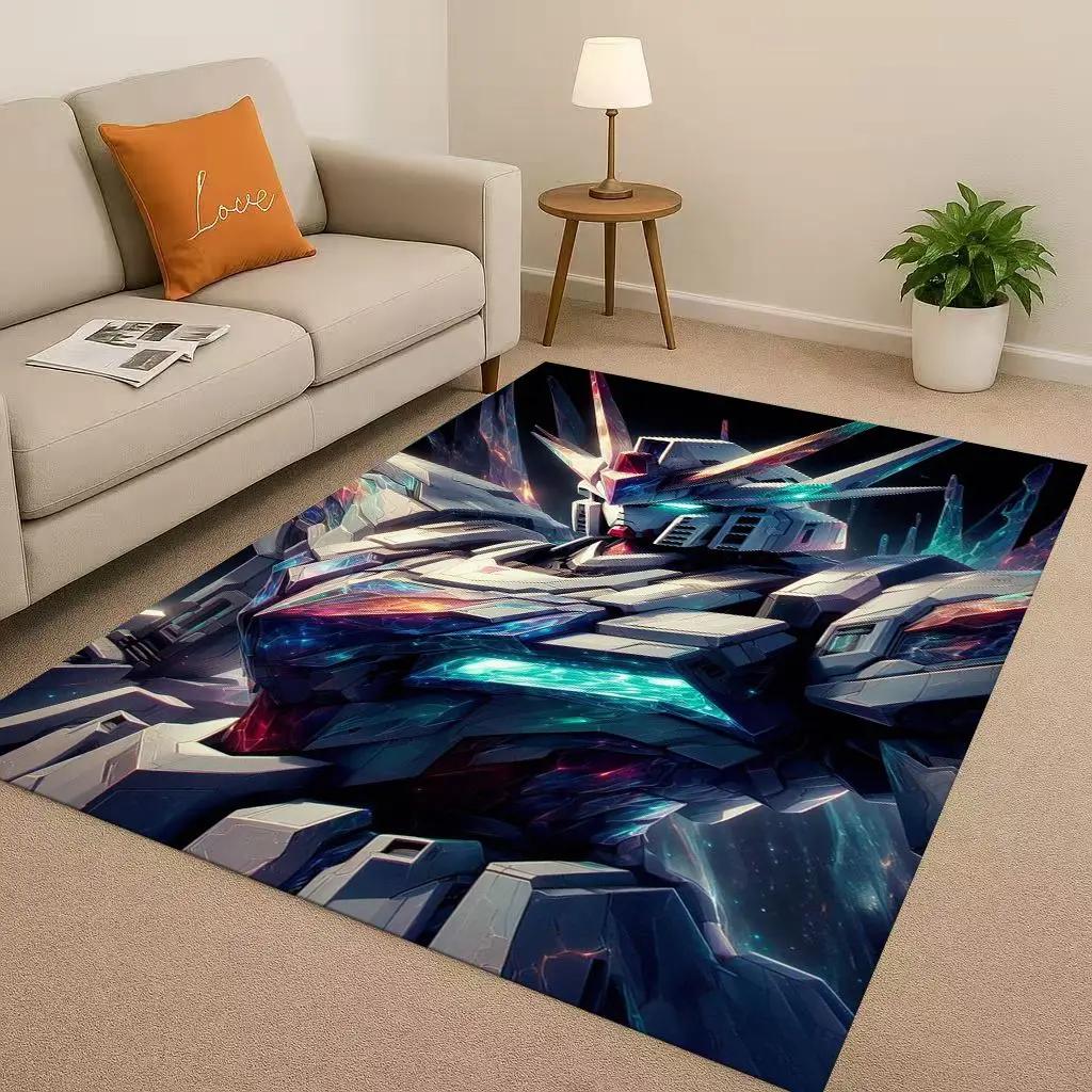 Gundam Cartoon Robot Christmas Gift Christmas Living Room Non-Slip Area Rug Carpet for Bedroom Sofa,Home Doormat Kids