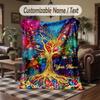 Golden Spiral Theme Throw Blanket Custom Name Text Personalized Blanket Soft Cozy Blanket for Home Sofa Bed