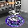 1pc Butterfly Stained Glass Carpet for Office Non-Slip, Round Carpet, Soft & Comfortable, Carpet for Office, Lightweight Round Floor Mat
