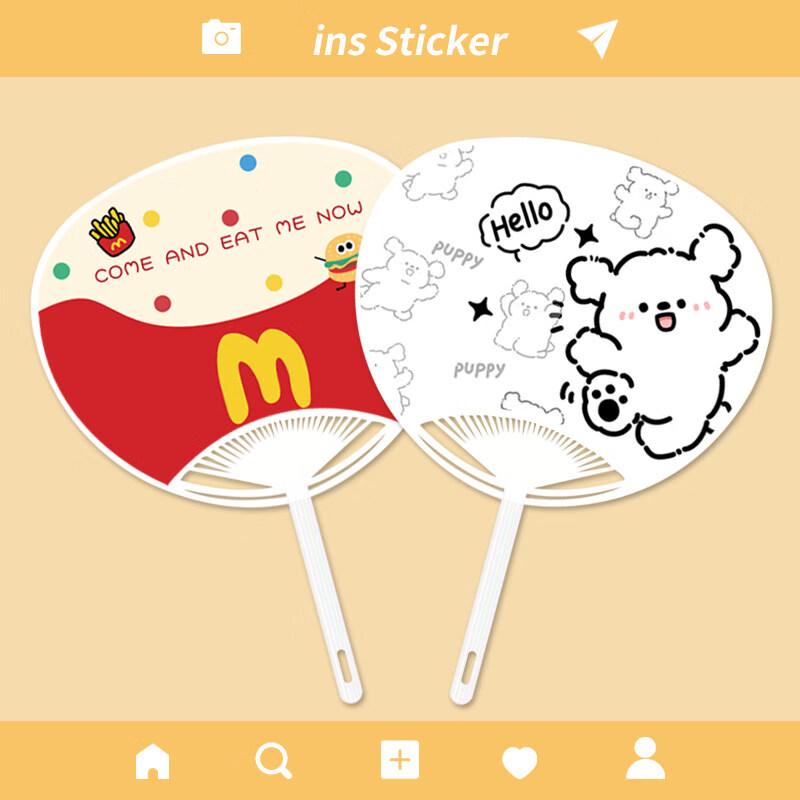 Пластиковый ручной веер LIEI с детским мультяшным рисунком