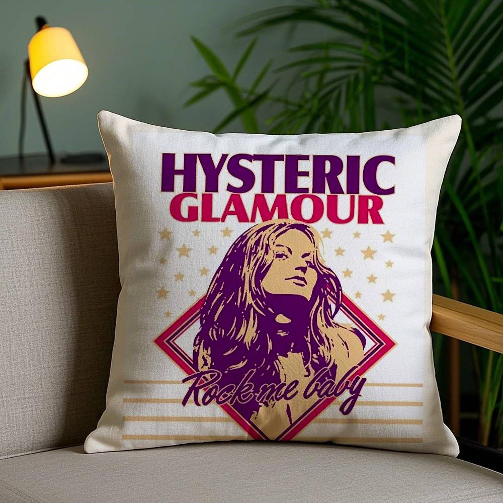 Pillow Case H-Hysteric Glamour Girl Home Dorm Chair Back Short Plush Double-sided Printing Office Nap Time Cushion Cover