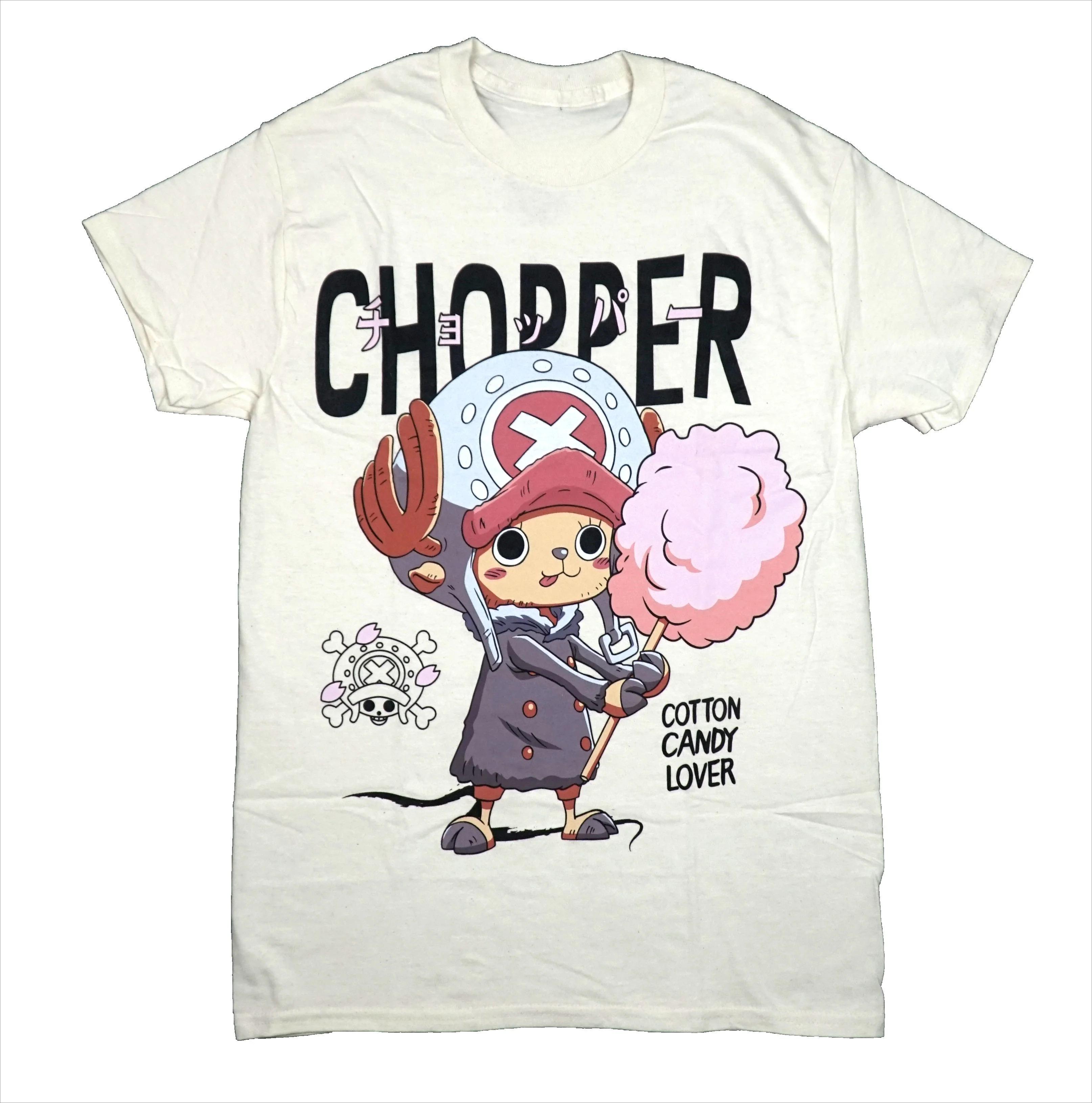 One Piece Anime Chopper Cotton Candy Lover Printed Tshirt Unisexs and Womens Tshirt Unisexs Top Sports Tshirt 2026 Summer New S