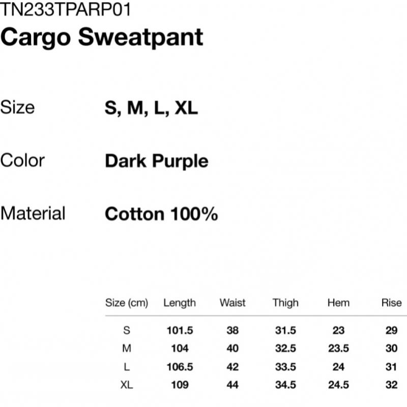 Thisisneverthat Cargo Sweatpant Mørkelilla