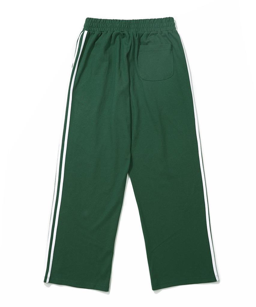 GAKKAI UNIONS One-Pleat Two-Line Wide Sweatpants Dark Green