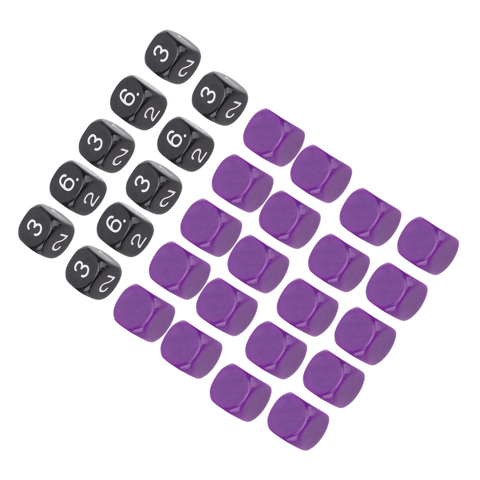 

30PCS Games Dices Plastic 6 Sided Multifunctional 16mm Cube Math Bulk Game Dice for Entertainment